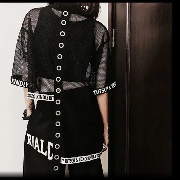 Sheer Black Top Size M - Picture 3 of 8